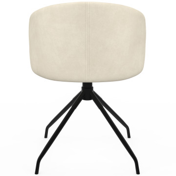 Chaises Léona pivotantes velours crème pieds métal - lot de 4