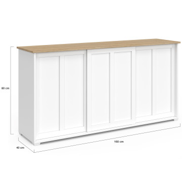 Buffet Jamy 3 portes blanc 160cm