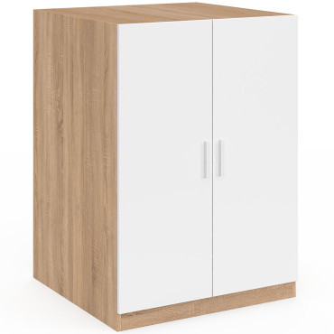 Meuble machine à laver Will effet hêtre 2 portes blanches