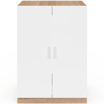 Meuble machine à laver Will effet hêtre 2 portes blanches