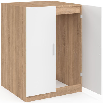 Meuble machine à laver Will effet hêtre 2 portes blanches
