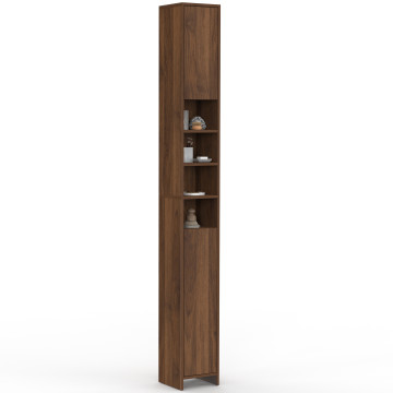 Colonne salle de bain Tom effet noyer 2 portes 4 niches