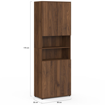 Armoire salle de bain Tom effet noyer 4 portes