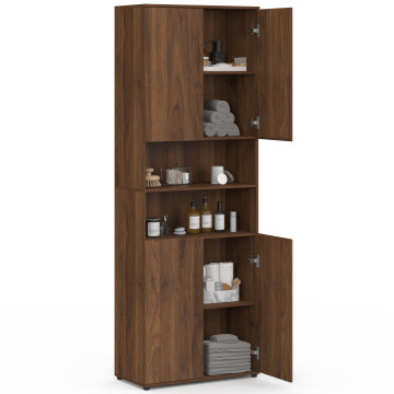 Armoire salle de bain Tom effet noyer 4 portes