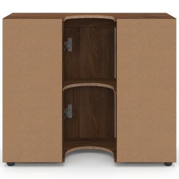 Meuble sous vasque Tom effet noyer placards et tiroirs