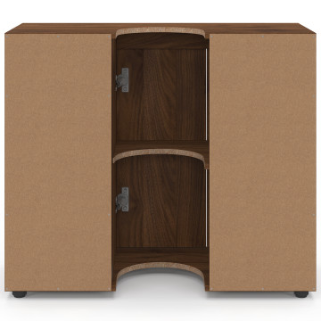 Meuble sous vasque Tom effet noyer placards et tiroirs