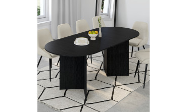 Table à manger extensible Gabin 160-200cm noir
