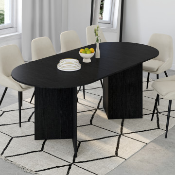 Table à manger extensible Gabin 160-200cm noir