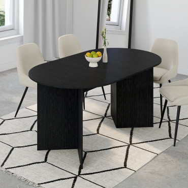 Table à manger extensible Gabin 160-200cm noir