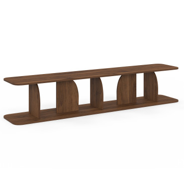 Meuble TV Japandi effet noyer L180cm