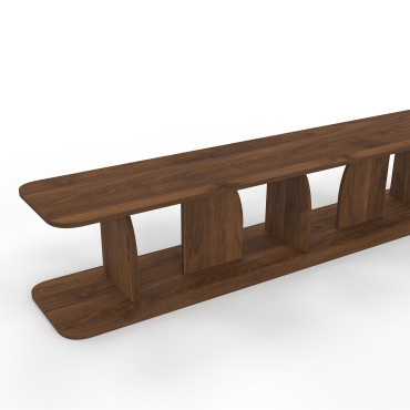 Meuble TV Japandi effet noyer L180cm