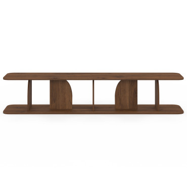 Meuble TV Japandi effet noyer L180cm