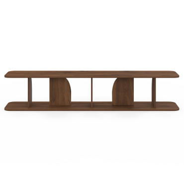 Meuble TV Japandi effet noyer L180cm