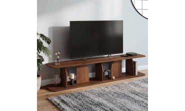 Meuble TV Japandi effet noyer L180cm