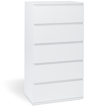 Commode Tom 5 tiroirs blanche