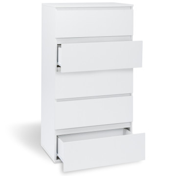 Commode Tom 5 tiroirs blanche