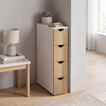 Meuble d'appoint 4 tiroirs avec roulettes