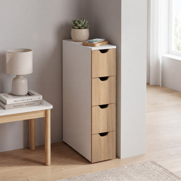 Meuble d'appoint 4 tiroirs avec roulettes