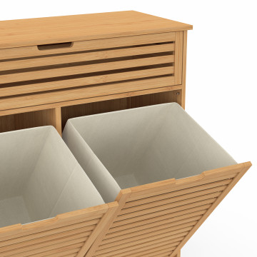 Meuble salle de bain Maya 2 paniers à linge bambou