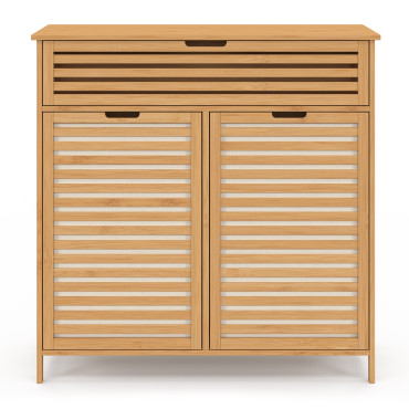 Meuble salle de bain Maya 2 paniers à linge bambou