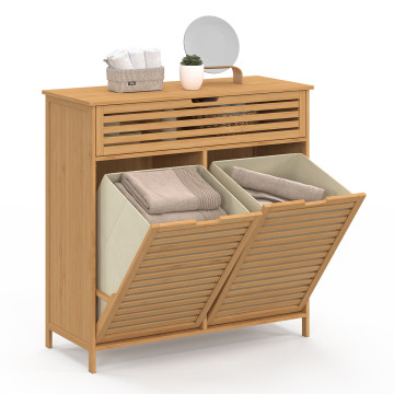 Meuble salle de bain Maya 2 paniers à linge bambou