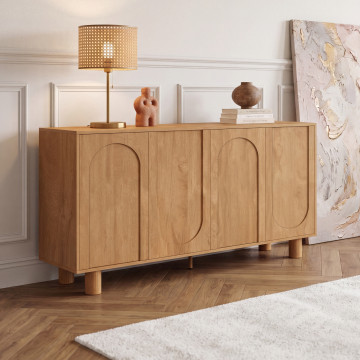 Buffet Arlo 4 portes effet chêne 160cm