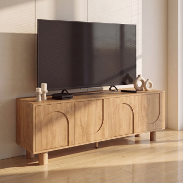 Meuble TV Arlo effet chêne 4 portes 140cm