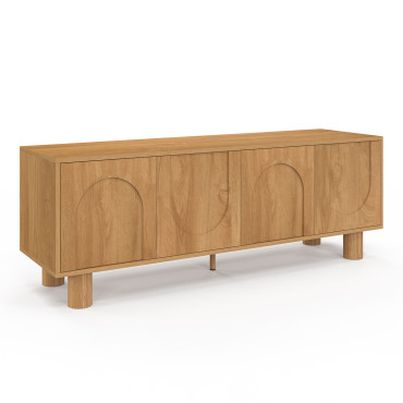 Meuble TV Arlo effet chêne 4 portes 140cm