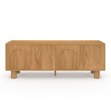 Meuble TV Arlo effet chêne 4 portes 140cm