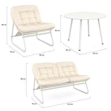 Salon de jardin Ariane 4 places beige