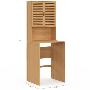 Meuble dessus WC Maya bambou armoire double portes