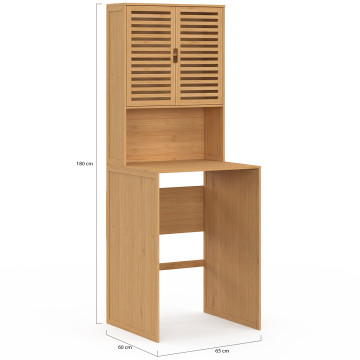 Meuble dessus WC Maya bambou armoire double portes
