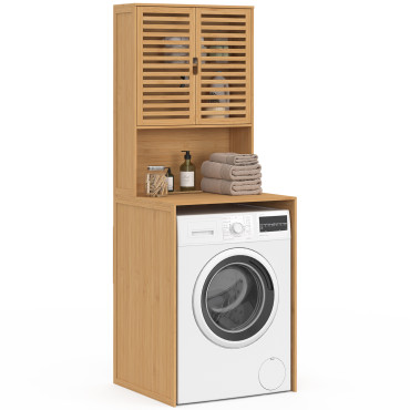 Meuble dessus WC Maya bambou armoire double portes