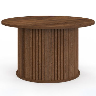 Table basse ronde Albane effet noyer Ø70cm