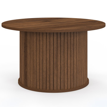 Table basse ronde Albane effet noyer Ø70cm
