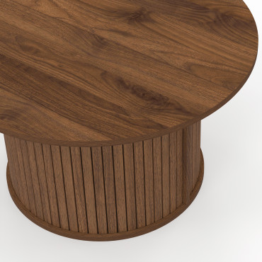 Table basse ronde Albane effet noyer Ø70cm