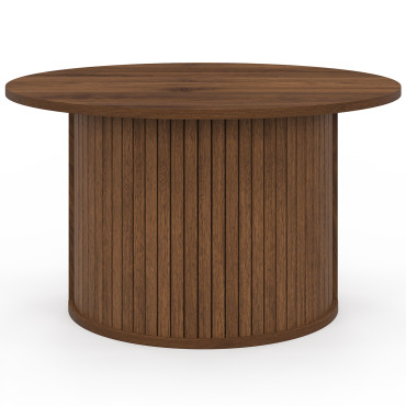 Table basse ronde Albane effet noyer Ø70cm