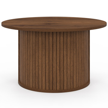 Table basse ronde Albane effet noyer Ø70cm