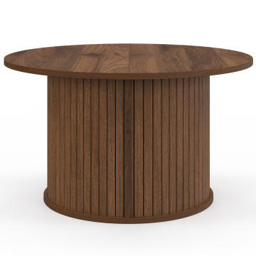 Table basse ronde Albane effet noyer Ø70cm