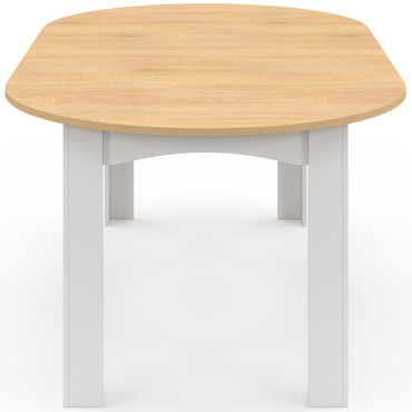 Table à manger ronde extensible Dina bois blanc Ø110-200cm