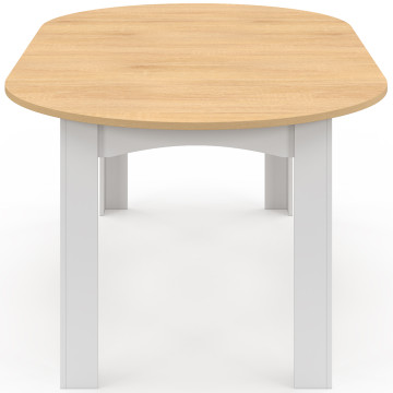 Table à manger ronde extensible Dina bois blanc Ø110-200cm