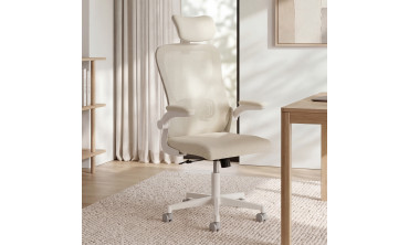 Fauteuil de bureau à roulettes James beige
