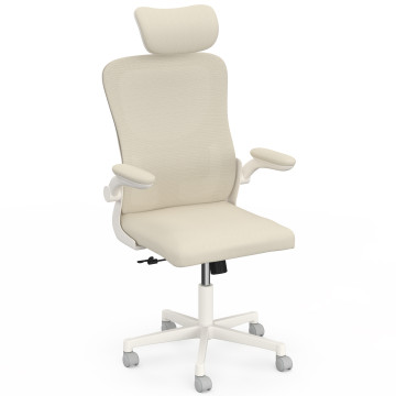 Fauteuil de bureau à roulettes James beige