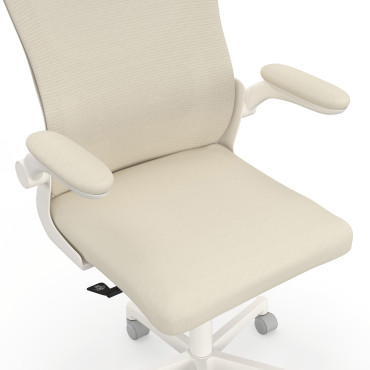 Fauteuil de bureau à roulettes James beige