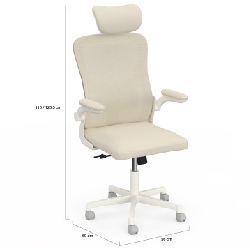 Fauteuil de bureau à roulettes James beige