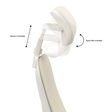 Fauteuil de bureau à roulettes James beige