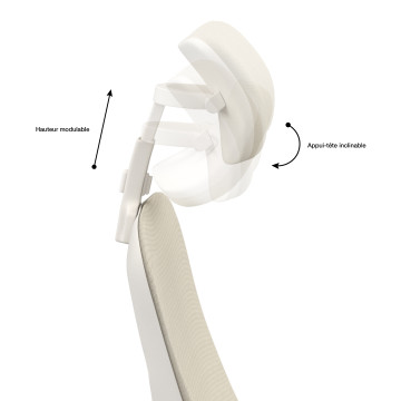 Fauteuil de bureau à roulettes James beige