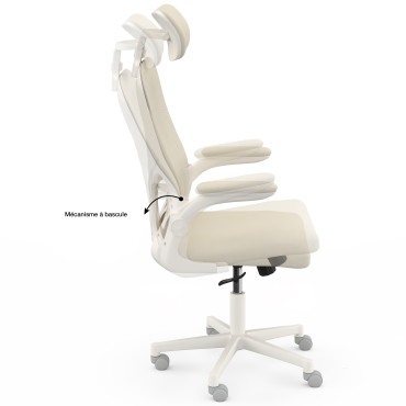 Fauteuil de bureau à roulettes James beige