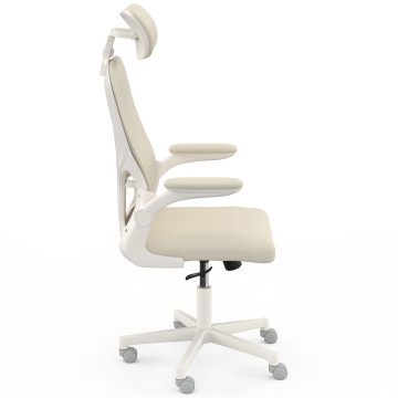 Fauteuil de bureau à roulettes James beige