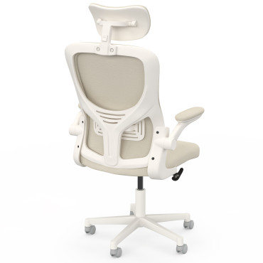 Fauteuil de bureau à roulettes James beige